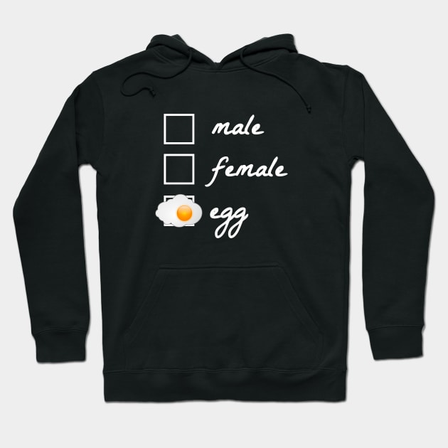 Male, female, egg! The egg became famous in 2019. Politically correct, gender-neutral design. Gift idea for nerds, geeks and reddit readers. Hoodie by Qwerdenker Music Merch